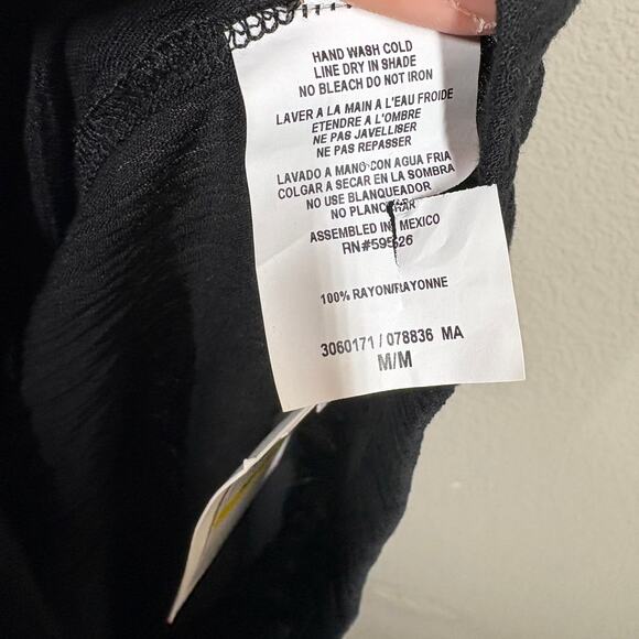 Becca Medium Ponza Bandeau Strapless Swim Coverup Dress Black Smocked Waist - Picture 9 of 9